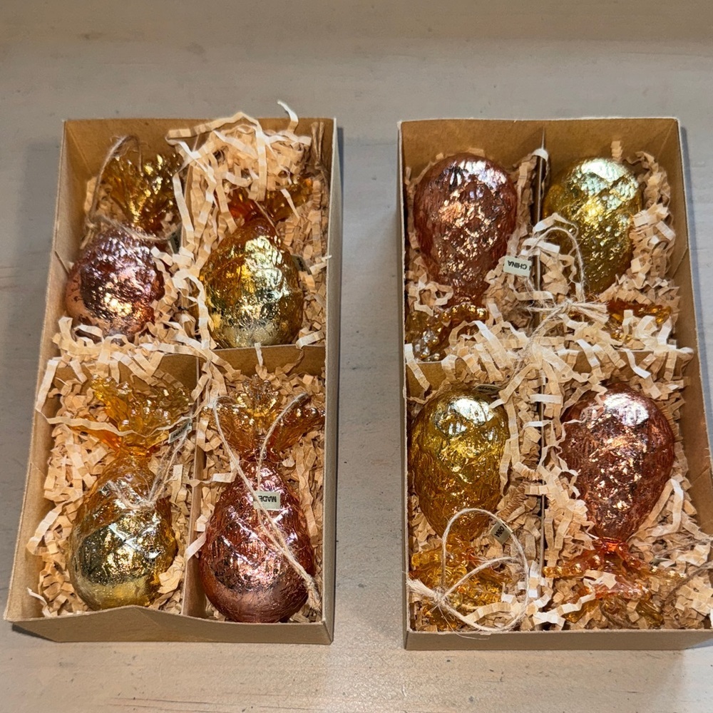 Anthropologie Glitter Ville 8 Christmas Ornaments